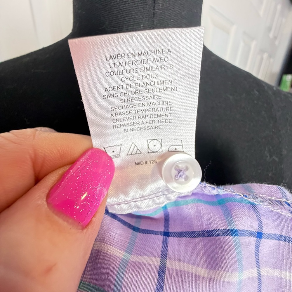 Caribbean Joe Lavender Plaid Shirt - Picture 8 of 9